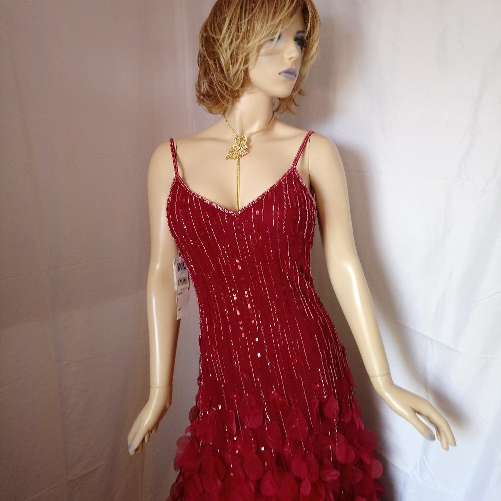 NWT Sue Wong Burgundy Evening Dress 8.
